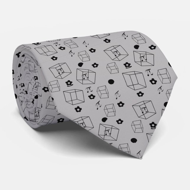 Math Pattern  Neck Tie (Rolled)