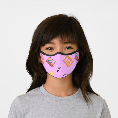 Math pattern on pink premium face mask