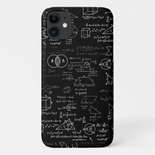 math pattern science school sketch drawing geek ma iPhone 11 case