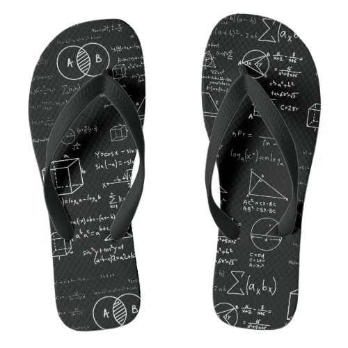 math pattern science school sketch drawing geek ma flip flops