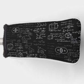 math pattern science school sketch drawing geek ma golf head cover