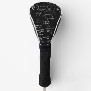 math pattern science school sketch drawing geek ma golf head cover