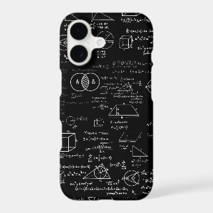 math pattern science school sketch drawing geek ma iPhone 17 case