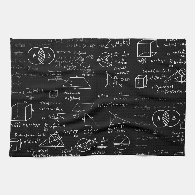 math pattern science school sketch drawing geek ma kitchen towel (Horizontal)