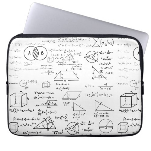 math pattern science school sketch drawing geek ma laptop sleeve