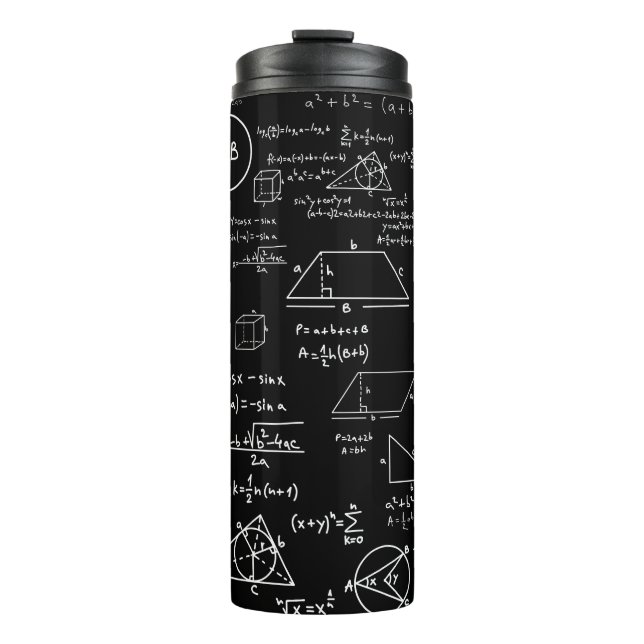 math pattern science school sketch drawing geek ma thermal tumbler (Front)