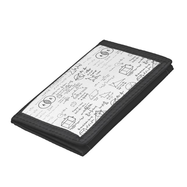 math pattern science school sketch drawing geek ma tri-fold wallet (Bottom)
