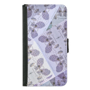Math Pattern Violet Colors Samsung Galaxy S5 Wallet Case