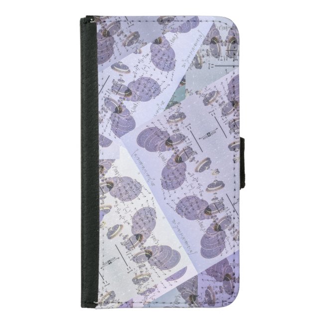 Math Pattern Violet Colors Samsung Galaxy Wallet Case (Front)