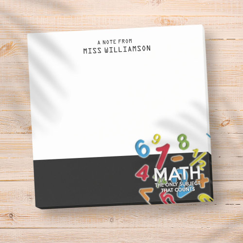 Math Personalized Name Teacher Student Post-it Notes