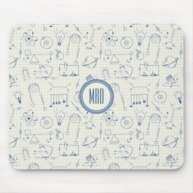 Math Physics Electronics Icons Pattern Personalize Mouse Pad (Front)