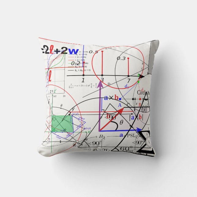 Math Physics Science Equation Formula Patterned Throw Pillow (Front)