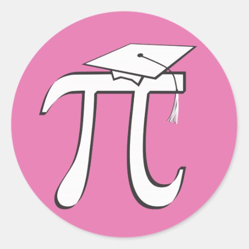 Math Pi Graduate PINK Pi Grad Stickers