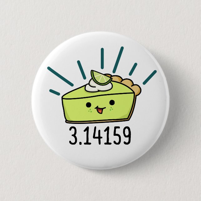Math Pi Number Funny Pie Pun Button (Front)