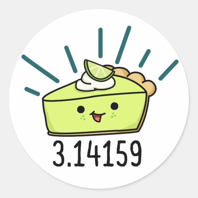Math Pi Number Funny Pie Pun  Classic Round Sticker (Front)