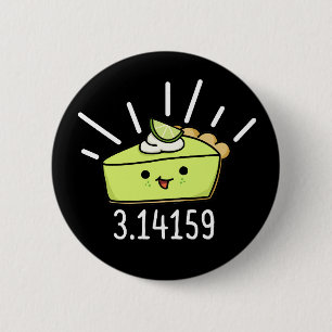 Math Pi Number Funny Pie Pun Dark BG Button