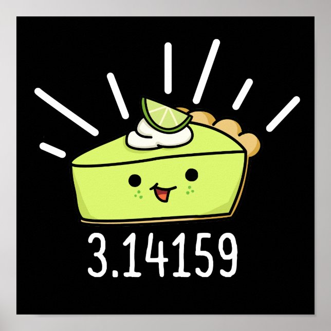 Math Pi Number Funny Pie Pun Dark BG Poster (Front)