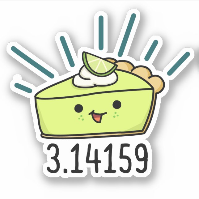 Math Pi Number Funny Pie Pun  Sticker (Front)