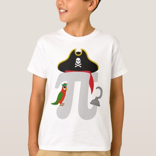 Math Pi Rate with parrot _ Pi Day  T_Shirt