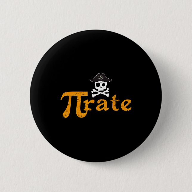 Math Pirate Happy Pi Day  Button (Front)