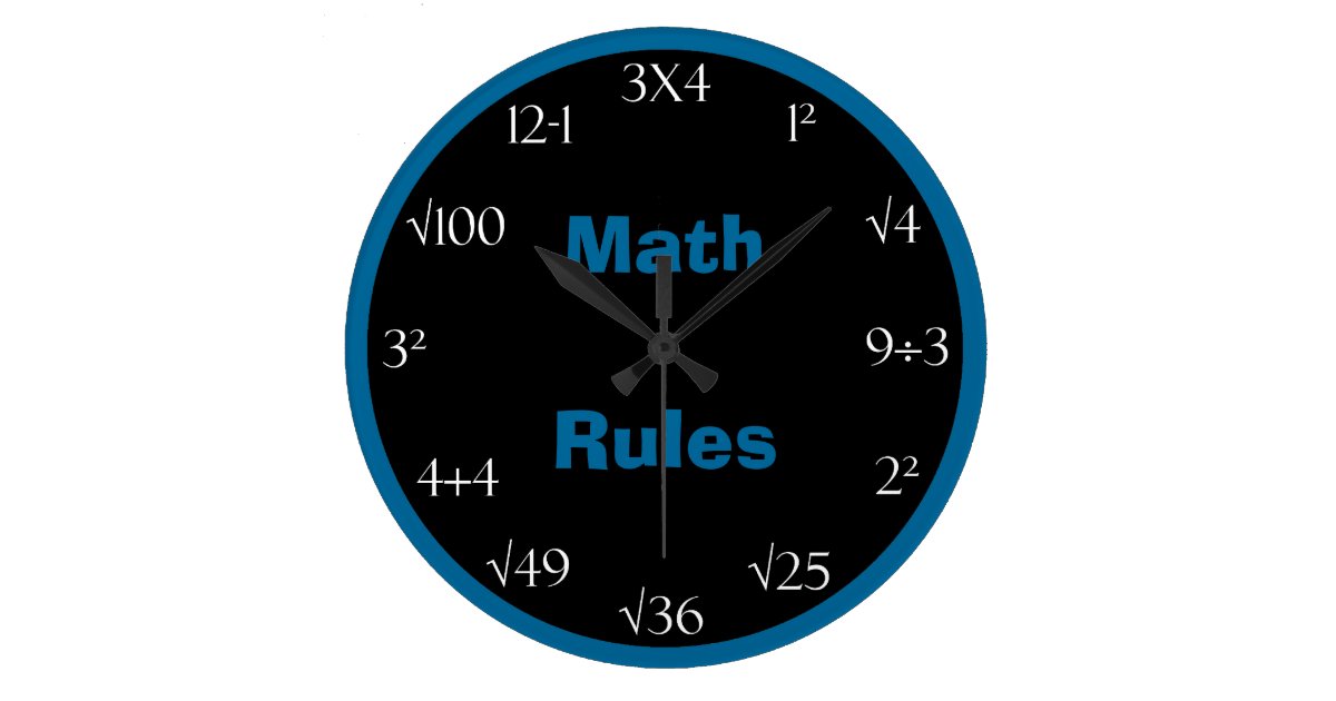 Math Problem Classroom Clock Rules Zazzle