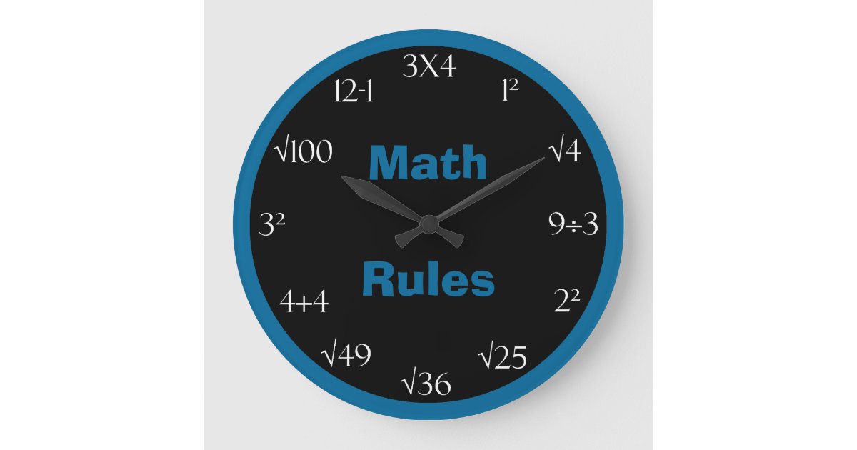 Math Problem Classroom Clock - Math Rules | Zazzle