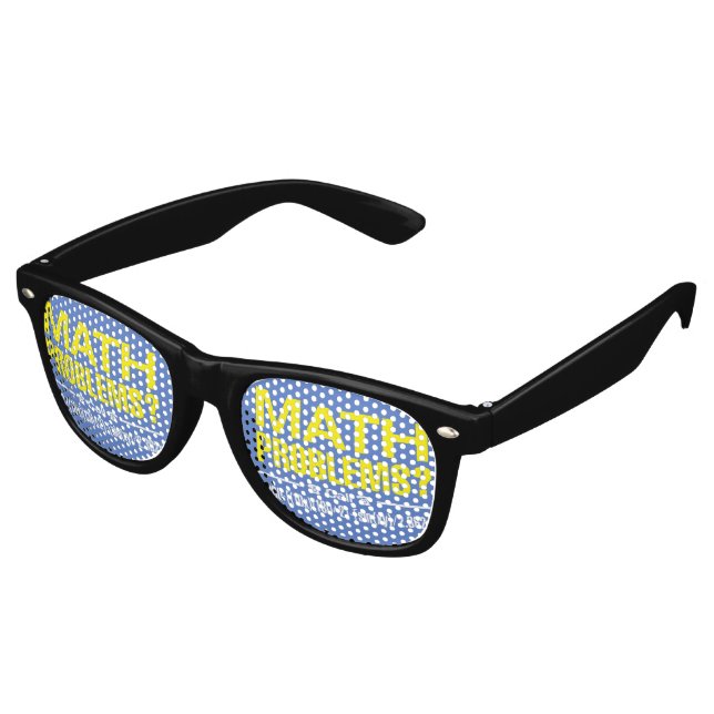 Math problems retro sunglasses (Angled)