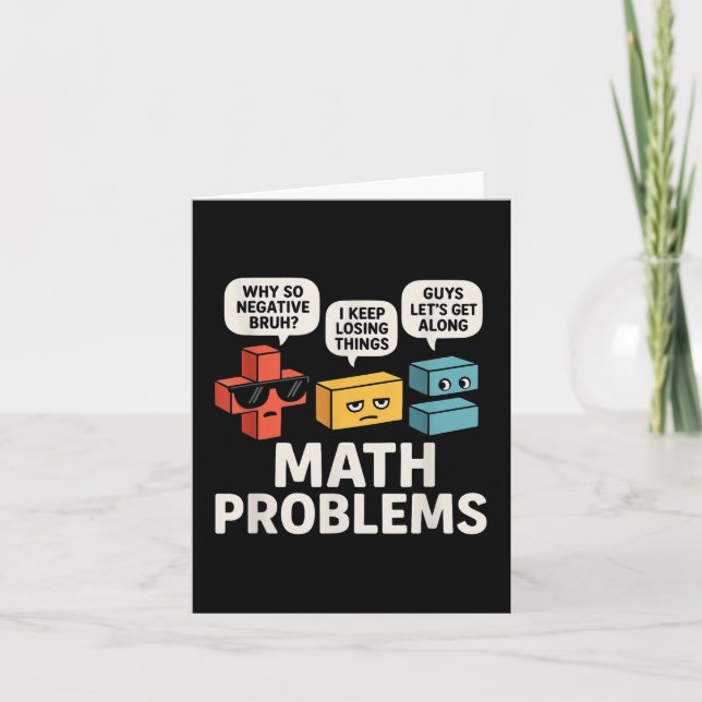 Math Problems Symbols Funny Teacher Back To School Card (Front)