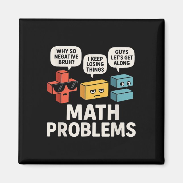 Math Problems Symbols Funny Teacher Back To School Magnet (Front)