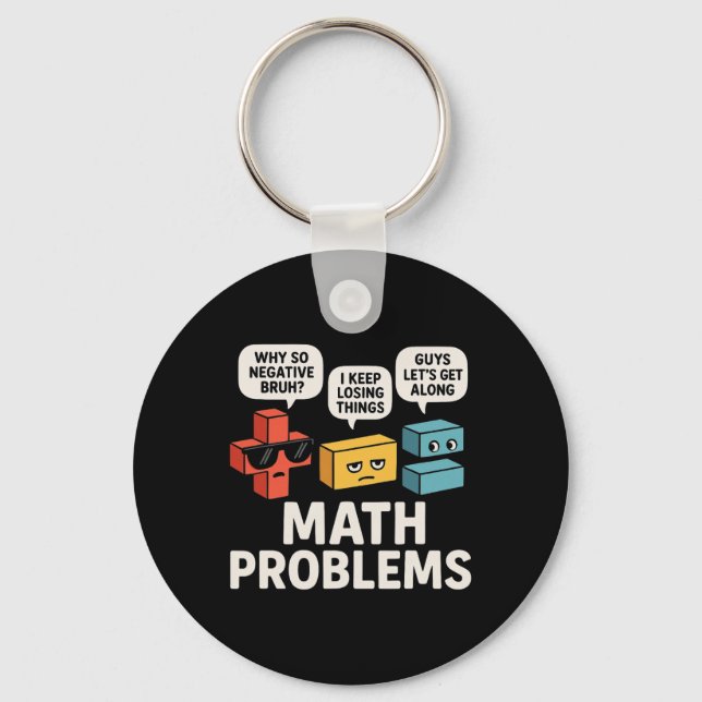Math Problems Symbols Funny Teacher Byck To School Keychain (Front)