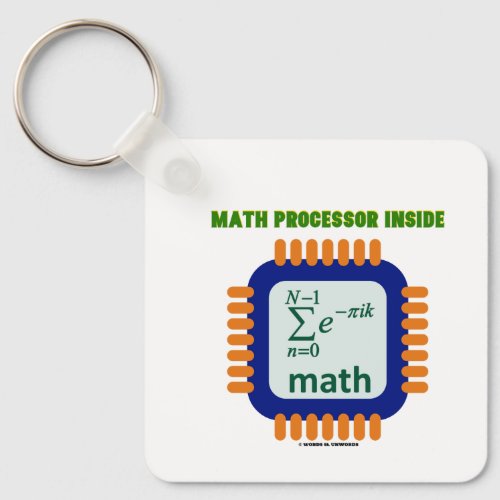 Math Processor Inside Semiconductor Chip Equation Keychain