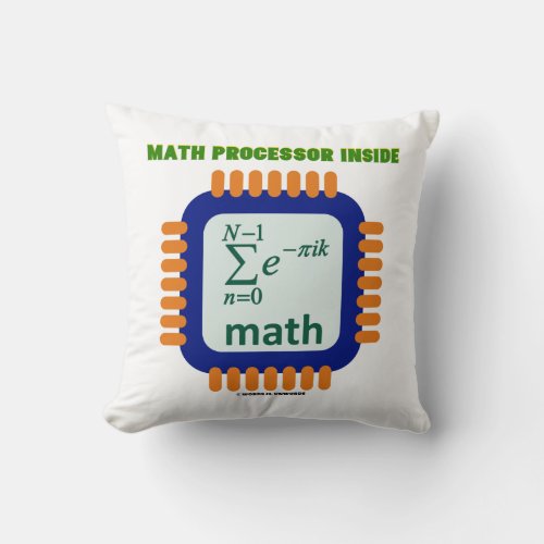 Math Processor Inside Semiconductor Chip Equation Throw Pillow