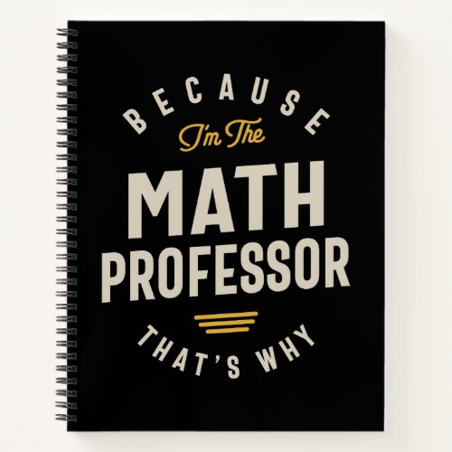 Math Professor Job Title Profession Notebook