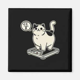 Math Pun Cat i Overate I Over 8 Funny Math Teacher Magnet