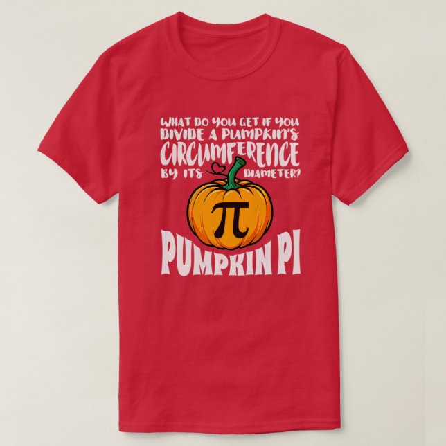 Math Pun Pumpkin Pi Funny Halloween Costume T-Shirt (Design Front)