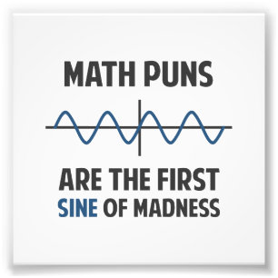 Math Puns First Sine of Madness Photo Print