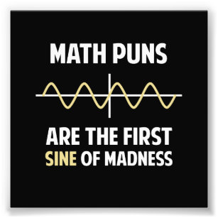 Math Puns First Sine of Madness Photo Print