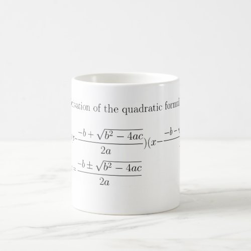 Math quadratic formula mug