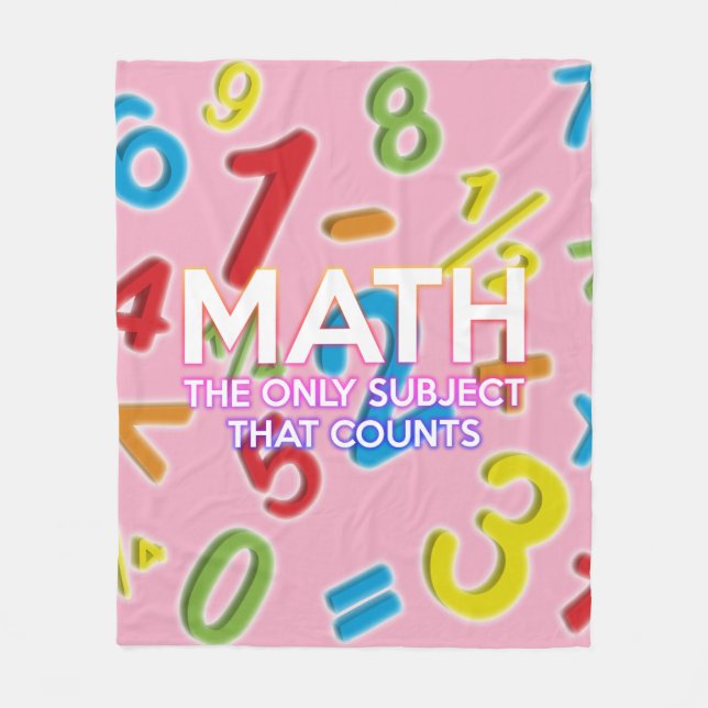 Math Quote Cool Modern Girly Pink Funny Saying Fleece Blanket (Front)