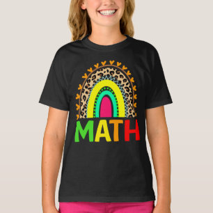 Math Rainbow Leopard Back To School T-Shirt