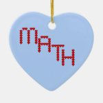 Math Red Hearts Text Ceramic Ornament
