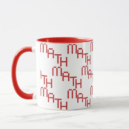 Math Red Hearts Text Mug