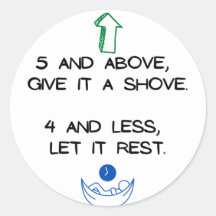 Math Reminder: 5 and above give it a shove...