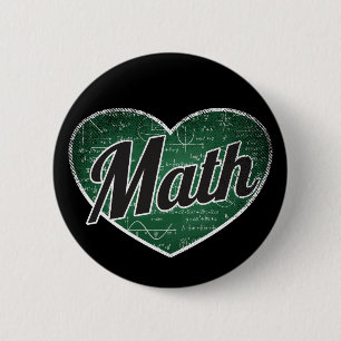 Math Retro Heart Blackboard Love Button