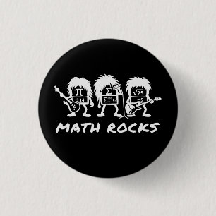 Math Rocks Academic Rock Band Humor Button