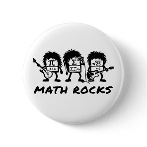 Math Rocks Academic Rock Band Humor Button