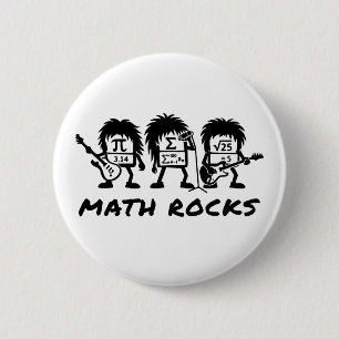 Math Rocks Academic Rock Band Humor Button