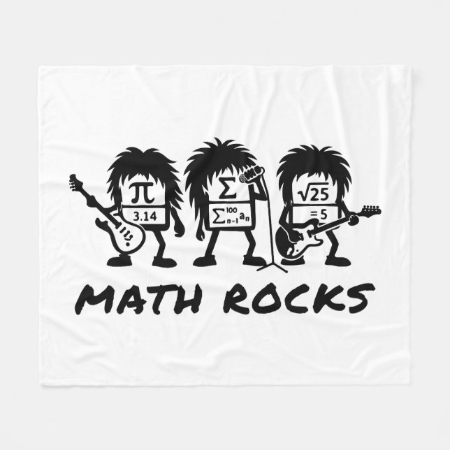 Math Rocks Academic Rock Band Humor Fleece Blanket (Front (Horizontal))