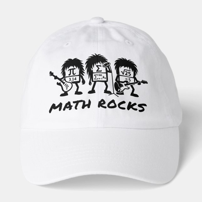 Math Rocks Academic Rock Band Humor Hat (Front)