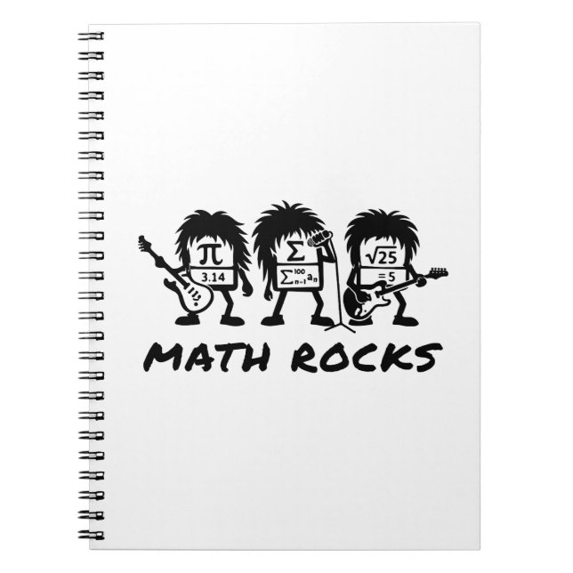 Math Rocks Academic Rock Band Humor Notebook (Front)
